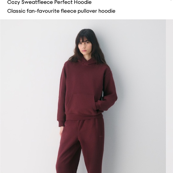 Aritzia Perfect Hoodie Swearfleece L plum maroon - Picture 2 of 6